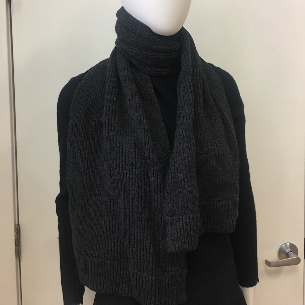 Charcoal Gray Oversized Soft Knit Wrap Scarf Shawl One Size
